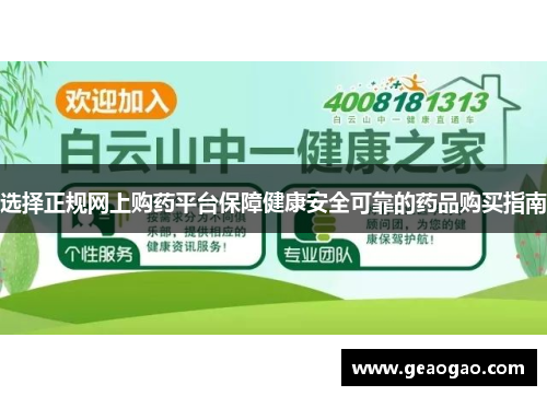 选择正规网上购药平台保障健康安全可靠的药品购买指南
